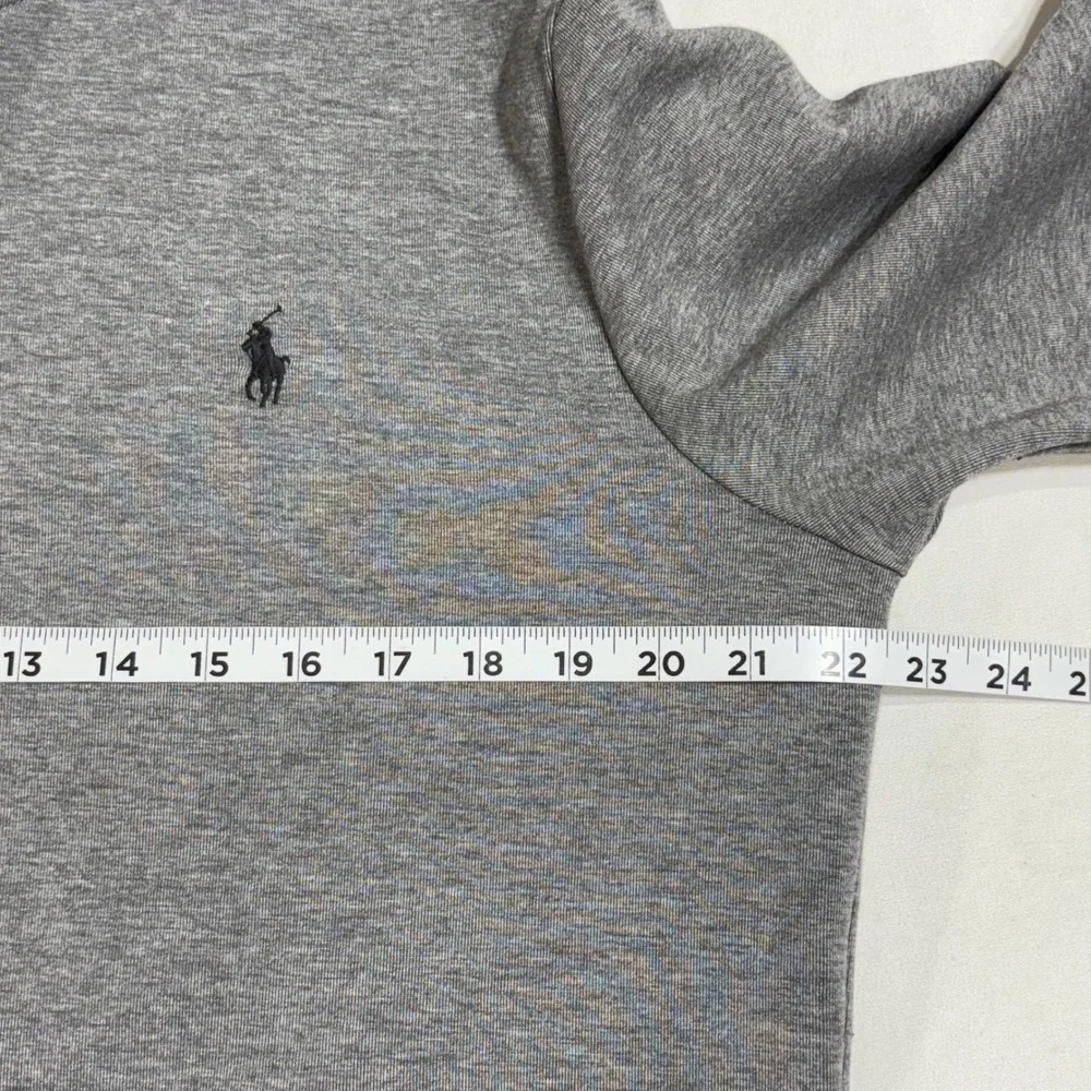 Polo Ralph Lauren Full Zip Hoodie Mens M Gray Double Knit Pony Logo Sweatshirt